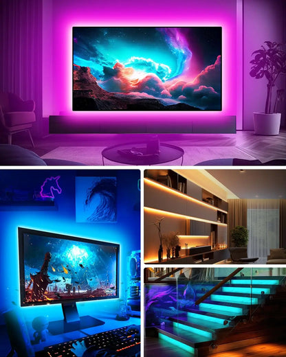 12LEDs/M Led Strip Lights RGB Led Strip Flexible Ribbon with 3Key Control Luces Led Tape Lights for Room Decor TV Backlights