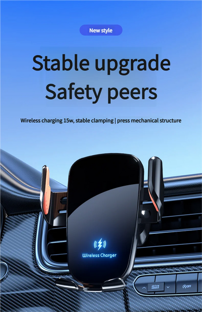 Smart Induction Car Phone Holder 15W Fast Charging Suitable For Dashboard Windshield Air Outlet Universal Automotive Supplies