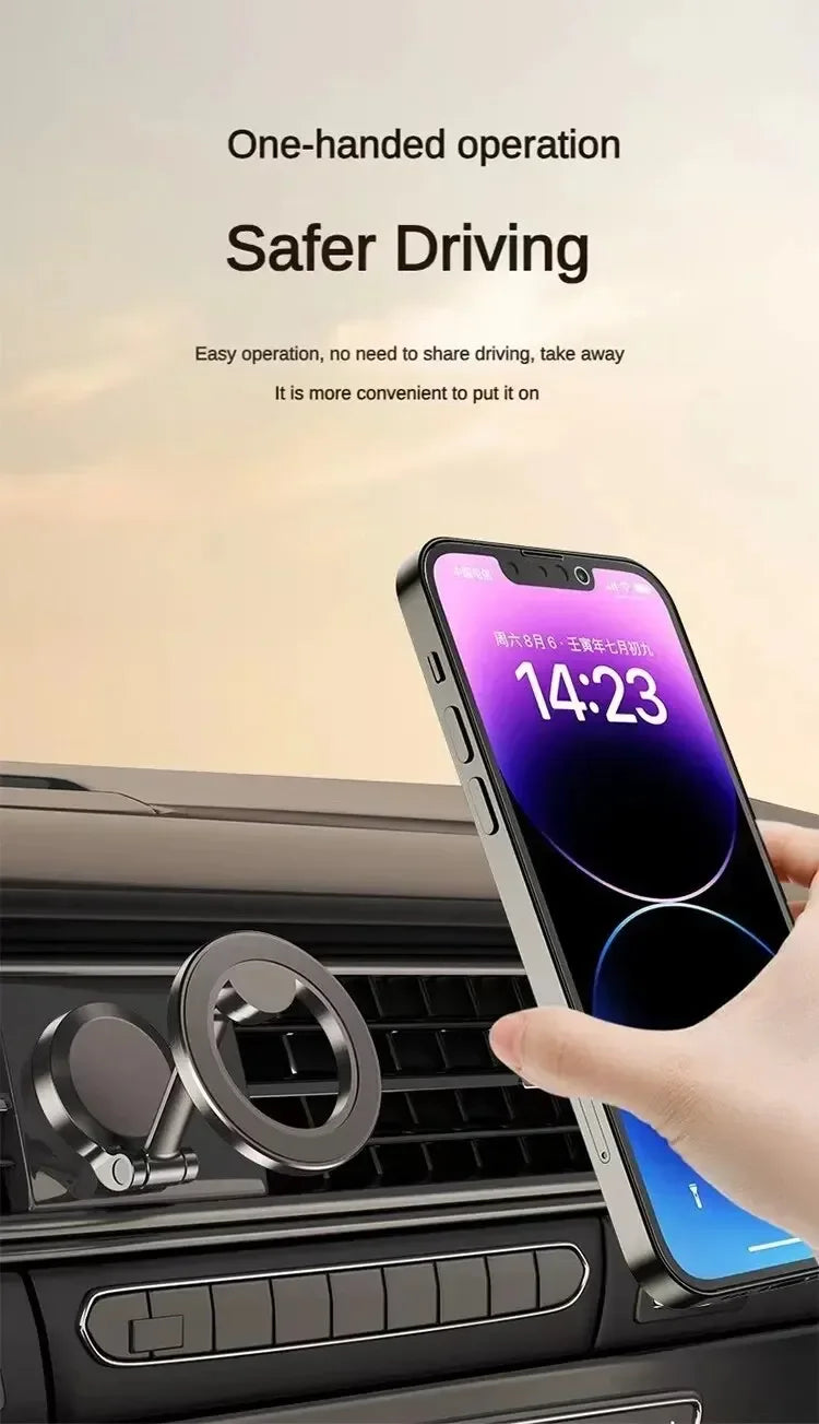 Magnetic Car Phone Holder Support Foldable Desktop Smartphone Mount Stand For Magsafe iPhone 16 15 14 13 12 For Samsung Xiaomi