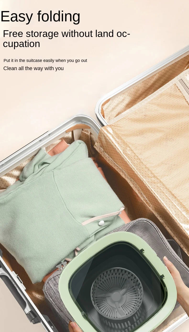 6L/11L Portable Folding Washing Machine Big Capacity With Spin Dryer Bucket for Clothes Travel Home Underwear Socks Mini Washer