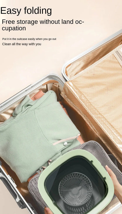 6L/11L Portable Folding Washing Machine Big Capacity With Spin Dryer Bucket for Clothes Travel Home Underwear Socks Mini Washer