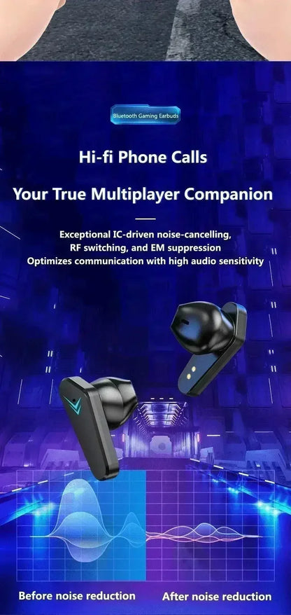 TWS Earphones 5.3 Bluetooth Wireless Gamer Headphones 65ms Low Latency Earbuds Fone Headset Gamer With phones