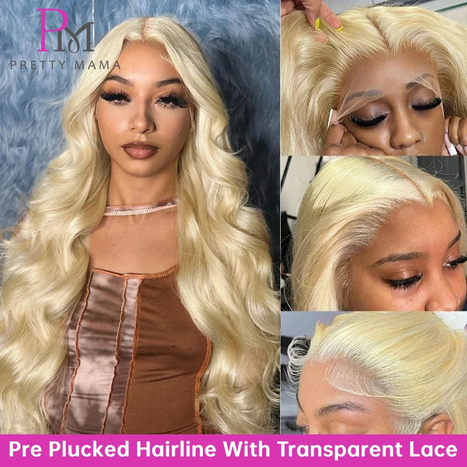 13x6 Cyan Blue Lace Front Wig Body Wave Light Green Lace Front Wig Human Hair Pre Plucked Blonde 613 Lace Frontal Wigs For Women