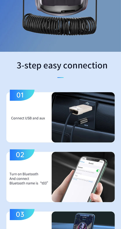 3.5mm Jack Adapter Bluetooth-Compatible 5.0 Receiver Audio Cable Wireless Receiver Car AUX For Bluetooth-Compatible Devices