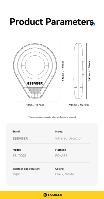 Essager Camera Infrared Detector Safe&Anti-Peeping Protection Detector Hotel Pinhole Lens Detect Security Alarm Anti Spy Candid