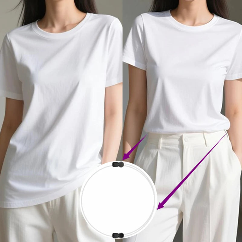 3Pcs Adjustable Elastic Crop Tuck Tool Band Women Fashion Clothing Accessory For Shirt Summer Instant Waist Slimming Non-Slip