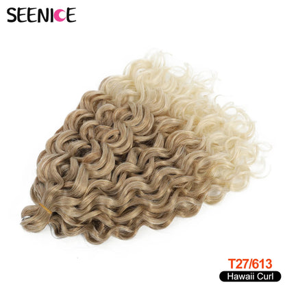 18 24“Synthetic Deep Wavy Twist Crochet Hair Afro Curls Water Wave Crochet Braids Ombre Brown Braiding Hair Extensions For Women