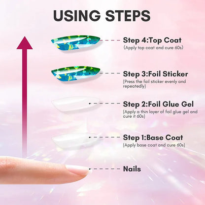 Makartt Nail Foil Glue Gel for Nail, Foil Gel Transfer for Nails Art Stickers Strong Adhesion Foil Transfer Gel Soak Off Salon