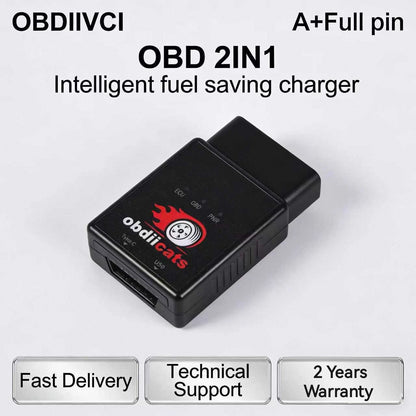 obdiicats OBD 2IN1 Fuel Saving With Fast Charger Chip Tuning Box For Benzine &Diesel Cars Increase Power Upgraded From HK-V3