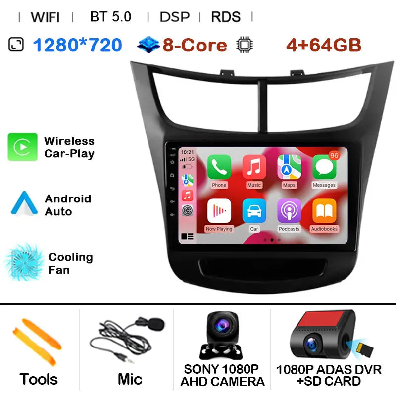 For Chevrolet Sail aveo 2015 2016 2017 2018 2019 2020 2022 carplay Android 15 DSP 2 din 4G NET Car Radio Multimedia Video Player