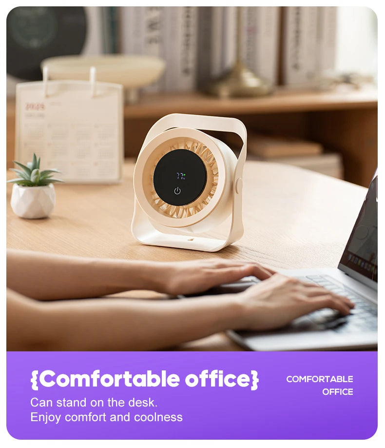 4000mAh Outdoor Desktop Fan Angle Adjustable 100 Speeds Wall Mount Portable Fan With Remote Control and Touch Screen Cooling Fan