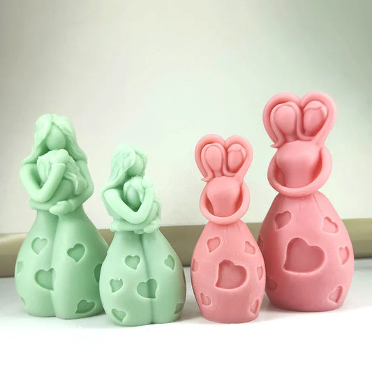New Mother Hugging Child Candle Silicone Mold 3D Love Mother and Child Portrait Plaster Crafts Resin Soap Mold Mother's Day Gift