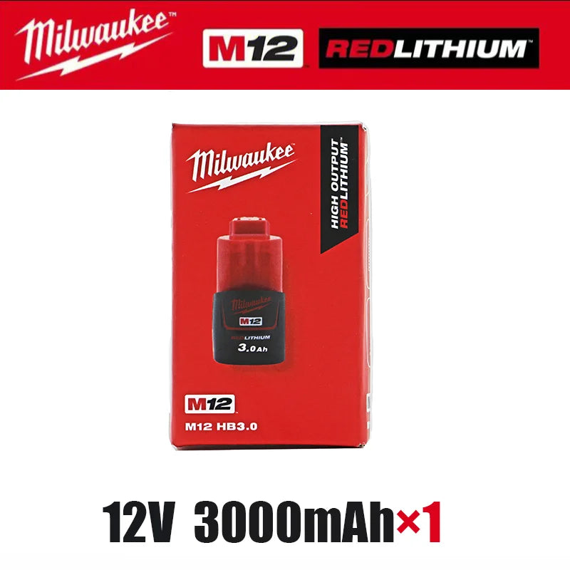Original Milwaukee M12 battery 12V  3AH, M12HB2, M12HB3 M12-18FC charger 48-11-2402 48-11-2411 Milwaukee power tool battery