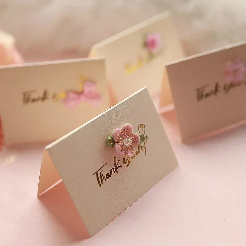 Greeting Cards with Envelope Mini Small Light Golden Color for Business Mother's Teacher's Day Thank You Gift Card
