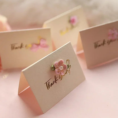Greeting Cards with Envelope Mini Small Light Golden Color for Business Mother's Teacher's Day Thank You Gift Card