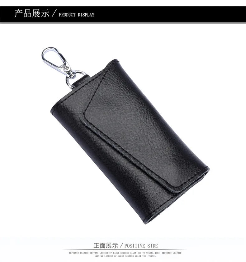 New Genuine Leather Keychain Men Key holder key organizer Pouch Car Key pouch Wallet Housekeeper Key Case Mini Card Bag