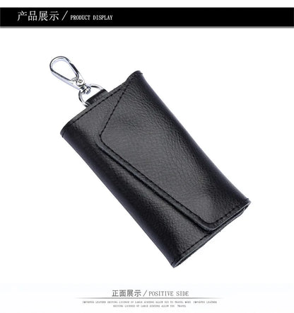New Genuine Leather Keychain Men Key holder key organizer Pouch Car Key pouch Wallet Housekeeper Key Case Mini Card Bag