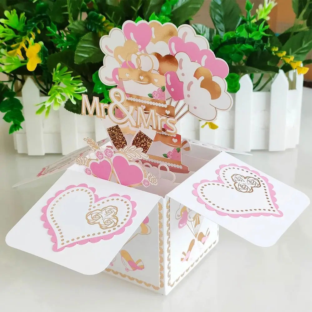 New 3D Pop Up Bouquet Flowers Happy Mother's Day Card 3D Greeting Cards Birthday Postcard Thank You Girlfriend Teacher Gifts