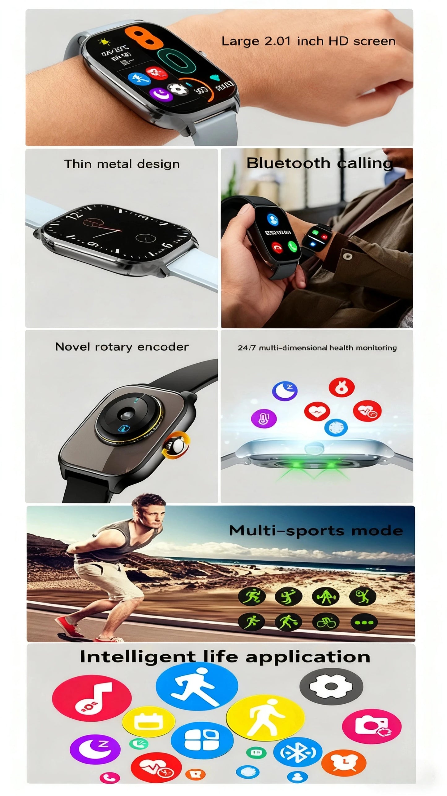 HOMEFISH H9 Intelligent Watch Bluetooth Call Remote Photography Sleep Monitoring Multiple Sports Modes Heart Rate Blood