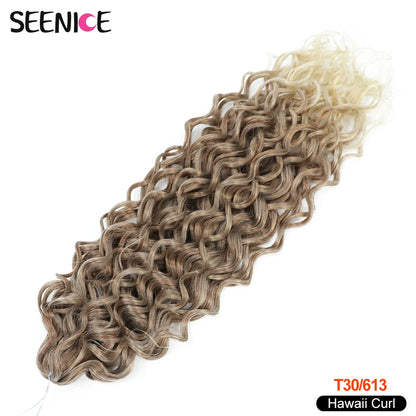 18 24“Synthetic Deep Wavy Twist Crochet Hair Afro Curls Water Wave Crochet Braids Ombre Brown Braiding Hair Extensions For Women