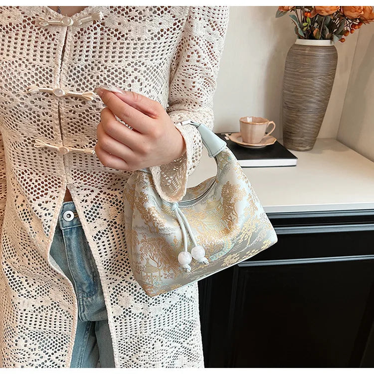 Fashionable Chinese Embroidery Handbag Brand Versatile Shoulder Bag 2026 New Chinese Style Tote Bag Trend Designer Travel Wallet