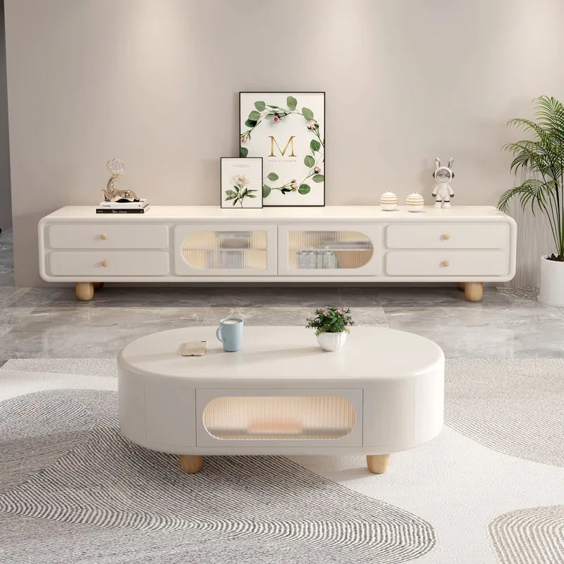 Simple Small Tv Stand Light Color High Gloss Entertainment Tv Stand Floor Movable Mobili Soggiorno Moderni Home Furniture