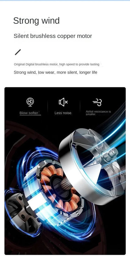 Portable Clip Fan USB Rechargeable 3-gears Wireless Electric Handheld Fan Clip Circulator Cooling Fan For Camping Desktop Office