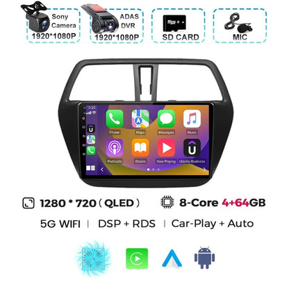 For Suzuki SX4 S-Cross 2014 2015 2016 2017 Android 15 Car Radio Multimedia Player Stereo GPS WIFI+4G wireless Carplay Auto video