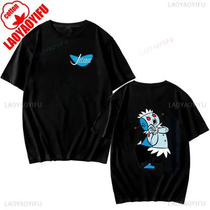The Jetsons Printed T-shirt Tops Cartoon The Jetsons Letter Clothes Rosie The Robot Graphic T-shirts Breathable Camisetas