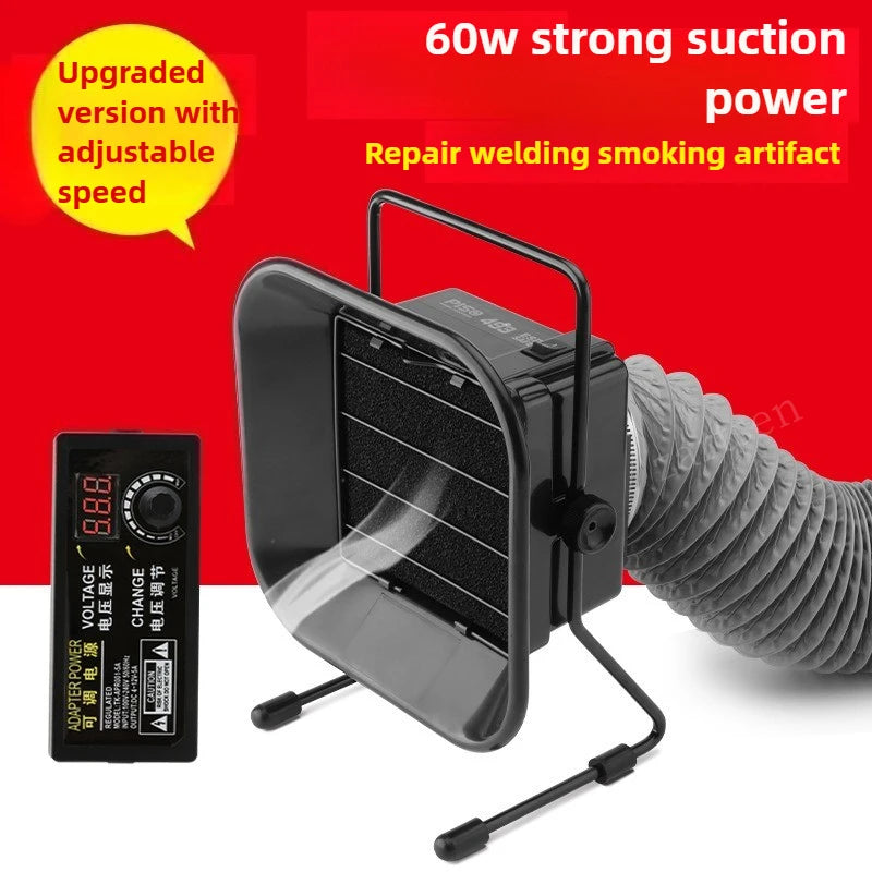 30W 60W Adjustable Speed Solder Smoke Absorber ESD Fume Extractor Fan Pipe Duct Exhuast Fan with 2M Pipe Tub Ventilation Fan