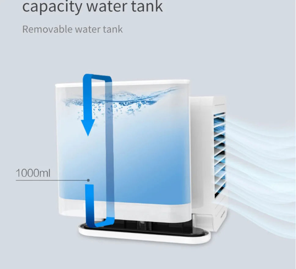 Portable Microhoo Mini Air Conditioner 1000ML Fan Cooler Aromatherapy Essential Oil Diffuser Fast Cooling Humidifier Household