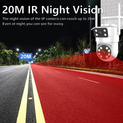 4K 8MP  Tuya Dual Lens PTZ WIFI Camera Full HD Dual Screen Ai Human Auto Tracking Outdoor 4MP Security Video Surveillance Camera