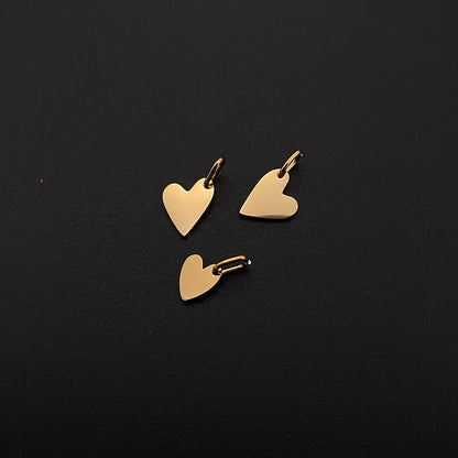 eManco Mother's Day Blank Heart Charm Stainless Steel Waterproof Polished Pendant Making DIY Necklace Bracelet 48 Hour Shipping