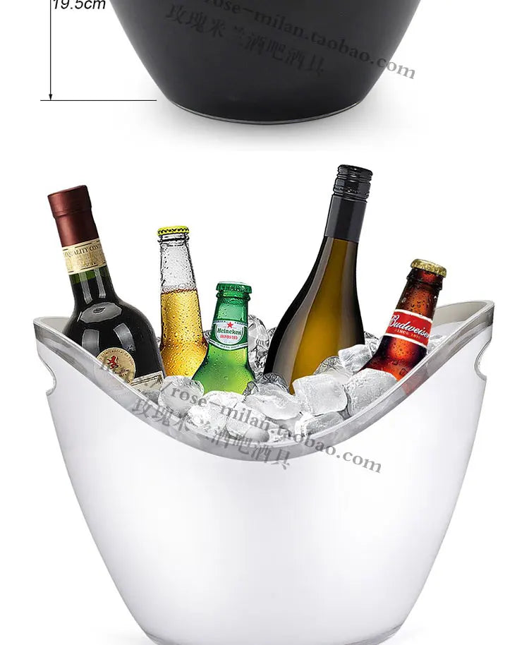 Non-LED Boat Style Ice Bucket for Beer KTV Yuanbao Cocktail Cooler Bar Mixed Drink Basin Iced Wine Tub Container