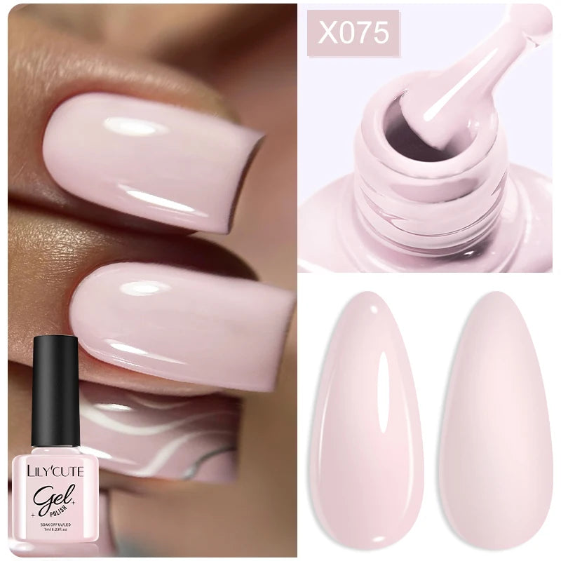 LILYCUTE Ancora Red Autumn Winter Gel Nail Polish Semi Permanent Soak Off UV LED Gel Varnish Manicure Nail Supplies
