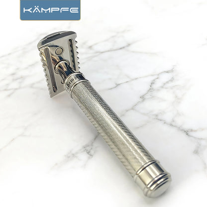 KAMPFE Men's Stainless Steel Double-Edged Safety Razor Traditional Manual Shaving Tool Gift with CNC Machining