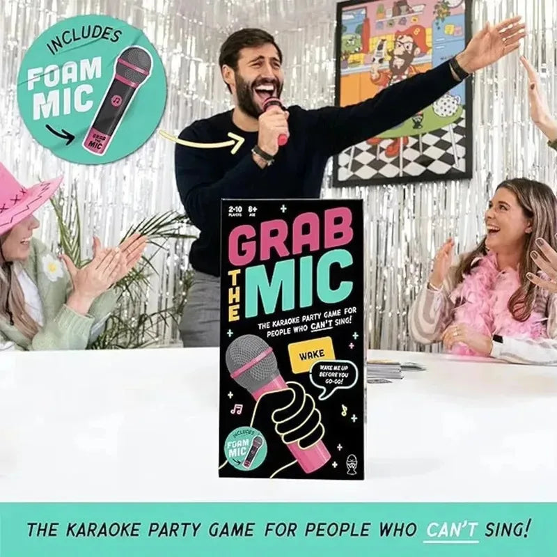 Karaoke Board Game for Family & Party, 2–10 Players, Fun Singing Card Game with 125 Lyric Cards for Adults