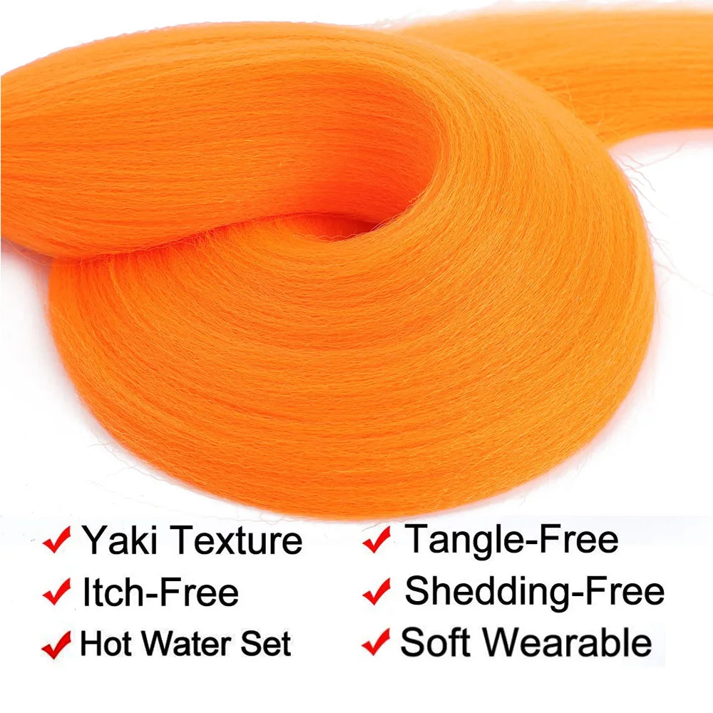 Braiding Hair Pre-stretched 26 Inch Hair Extensions for Afro Crochet Braids Synthetic Hair DIY Purple Pink Peach Red Jumbo Braid
