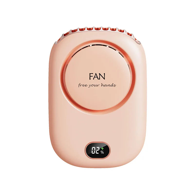 Customizable Portable Hanging Neck Fan Air Cooler Summer Waist Clip Fan Digital Display Mini Electric Fan Mute Neckband Fans