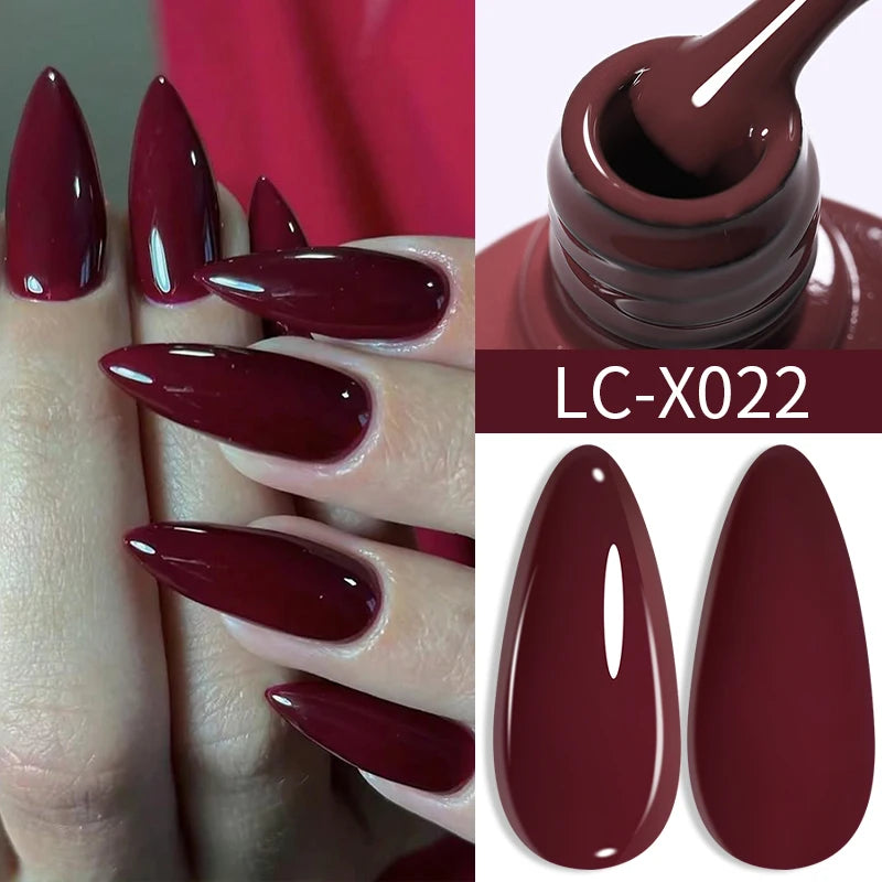 LILYCUTE Ancora Red Autumn Winter Gel Nail Polish Semi Permanent Soak Off UV LED Gel Varnish Manicure Nail Supplies