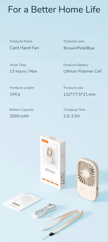 JISULIFE Mini Handheld Fan Portable Fan, Small Desk Fan with Bracket, USB Rechargeable Lash Fans,Eyelash Makeup Fan