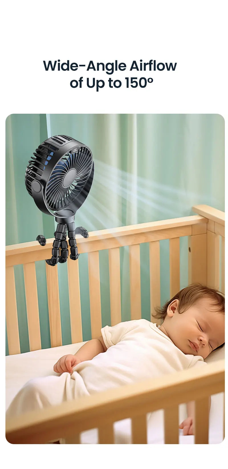 TOPK 5000mah Stroller Portable Mini Fan USB Rechargeable Outdoor Electric Fan 4 gear Speed 360°Degree Rotata & Digital Display