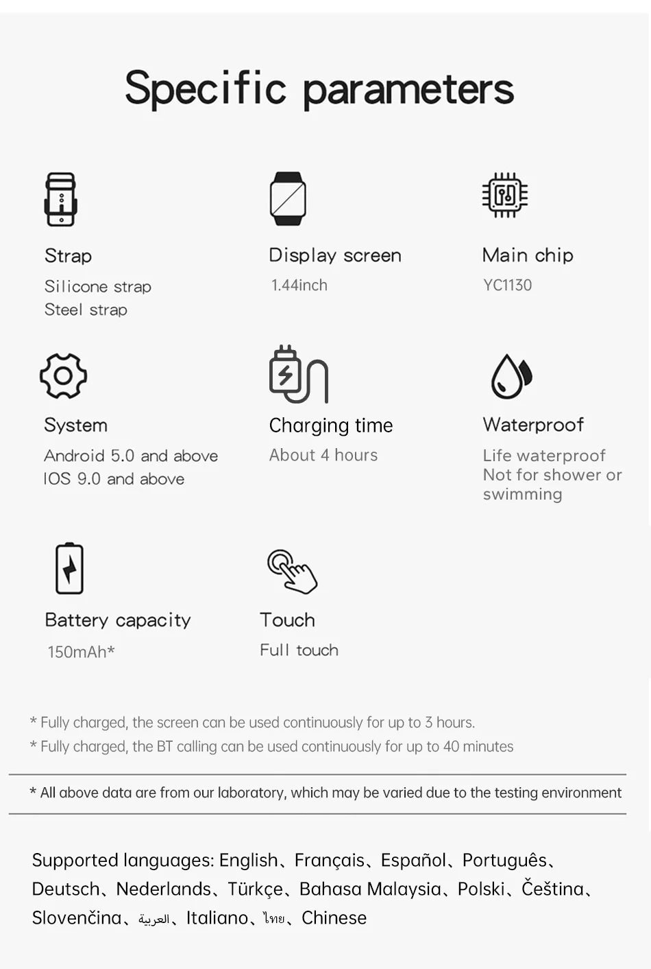 2026 Smartwatch Android Phone 1.44''Inch HD Screen Bluetooth Call Blood Oxygen/Pressure Monitoring Smart Watch Women Men Gift