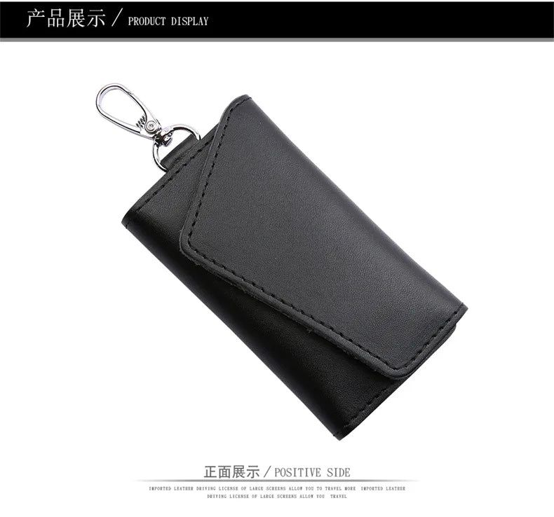 New Genuine Leather Keychain Men Key holder key organizer Pouch Car Key pouch Wallet Housekeeper Key Case Mini Card Bag