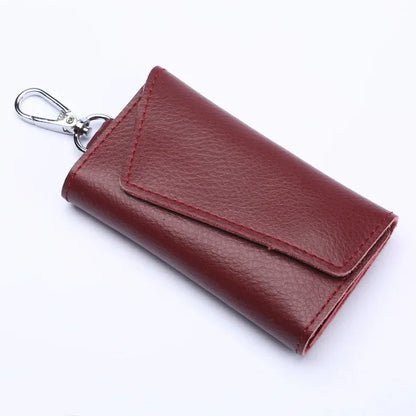 New Genuine Leather Keychain Men Key holder key organizer Pouch Car Key pouch Wallet Housekeeper Key Case Mini Card Bag