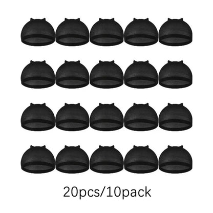 16pcs/8Pack Unisex Elastic Hair Net Set Comfortable Breathable Polyamide Nylon Hair Caps for All Hair Types And Lengths