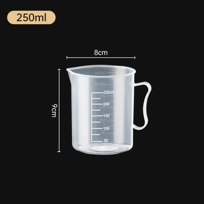 Measuring Cup Transparent Plastic Laboratory Beaker Graduated Liquid Jug Cup Kitchen Baking Cooking Measurement Scale Container