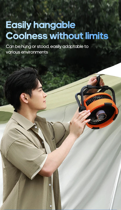 Multifunctional 6 in 1 Outdoor Camping Fan 20000mAh Desktop Air Circulator Wireless Ceiling Electric Fan with Hook and LED Light