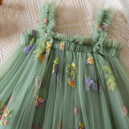 Girls' Dresses Summer Floral Tulle Strapless Baby Girls Dress Cute Princess-Style Weddings Baby Dress Baby Girl Clothing