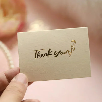 Greeting Cards with Envelope Mini Small Light Golden Color for Business Mother's Teacher's Day Thank You Gift Card